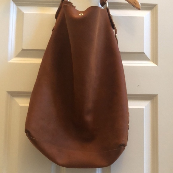 Gianni Notaro Big Slouchy Hobo Bag with Attached Pouch in Whisky Color Suede - Picture 6 of 16